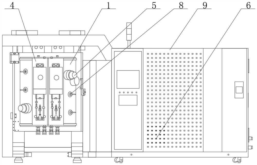 Vacuum coating equipment for preparing piezoelectric ceramics