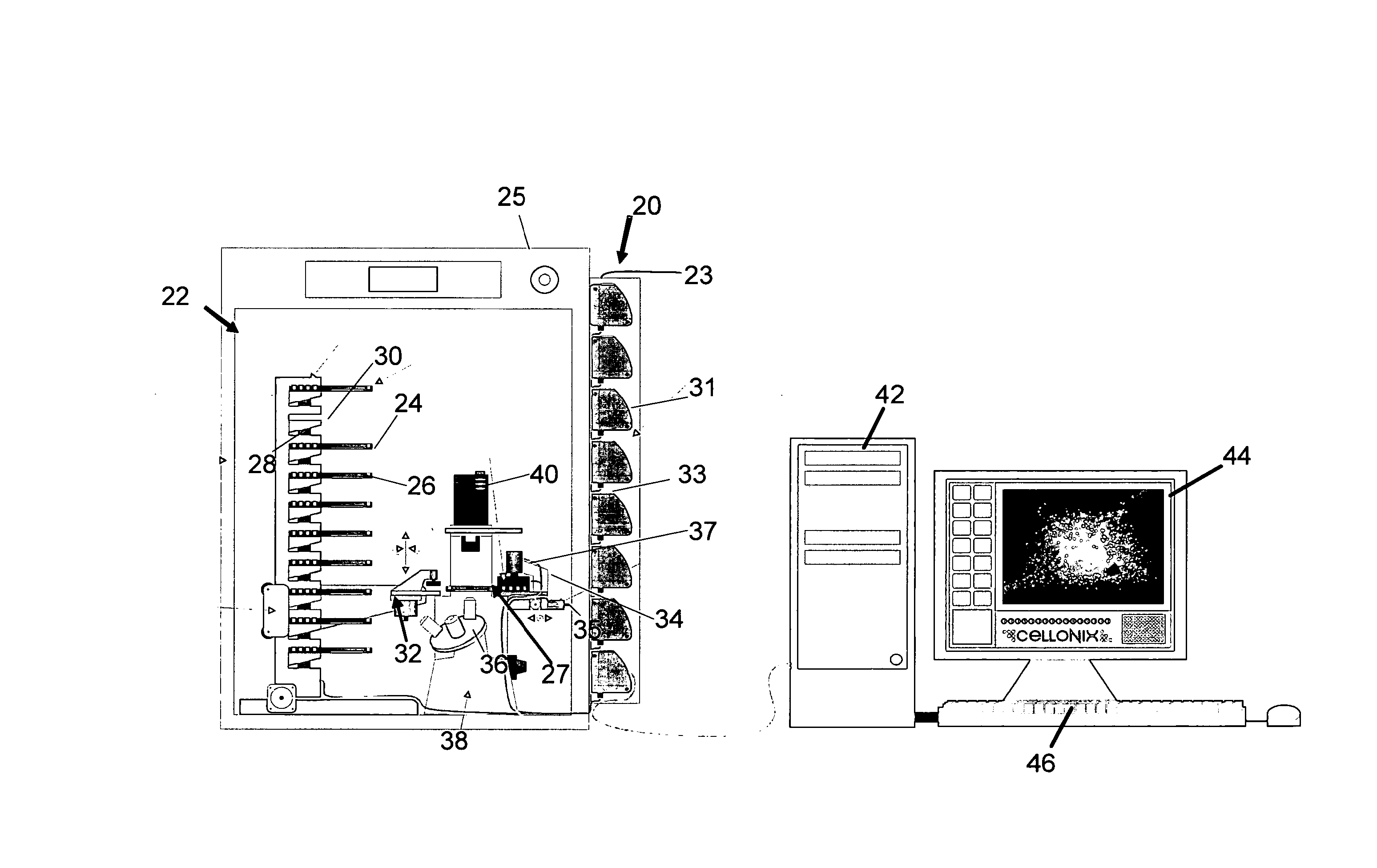Valved, microwell cell-culture device and method