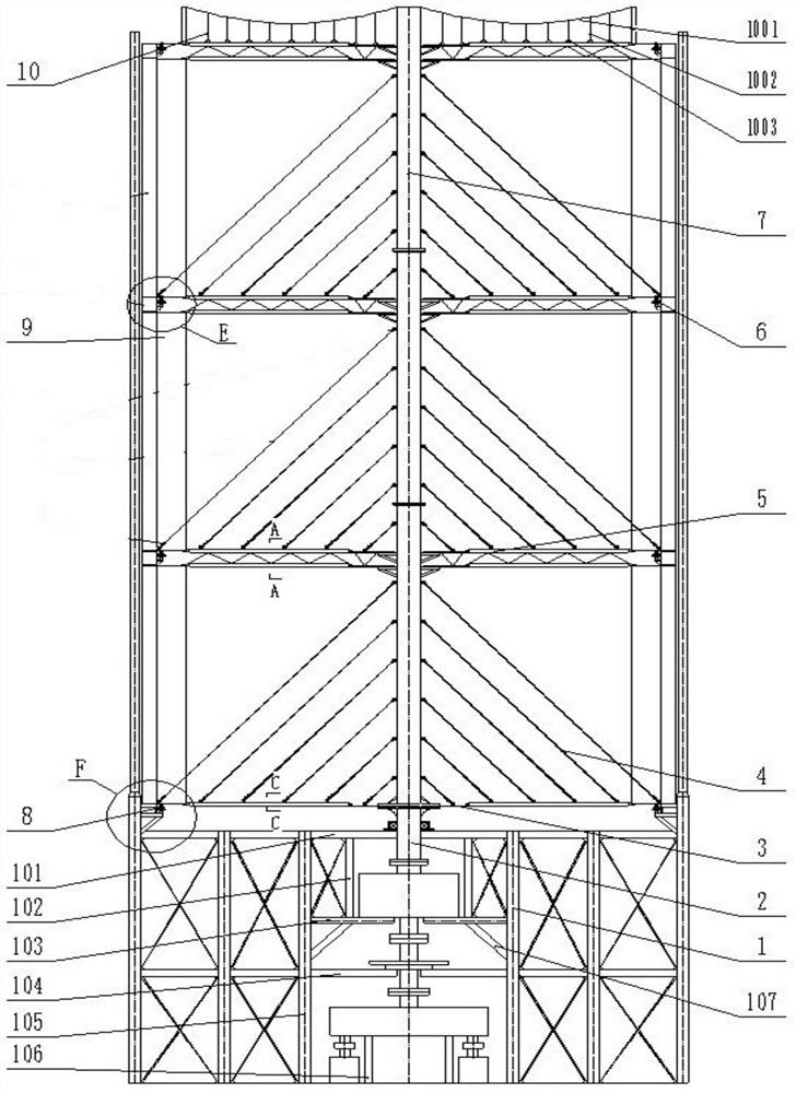 Turbine rotor assembly and power generation system for vertical axis wind power generation system