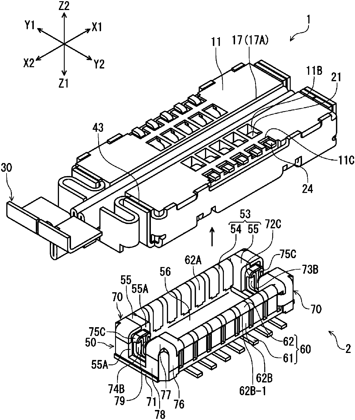 Electric connector and electric connector assembling body