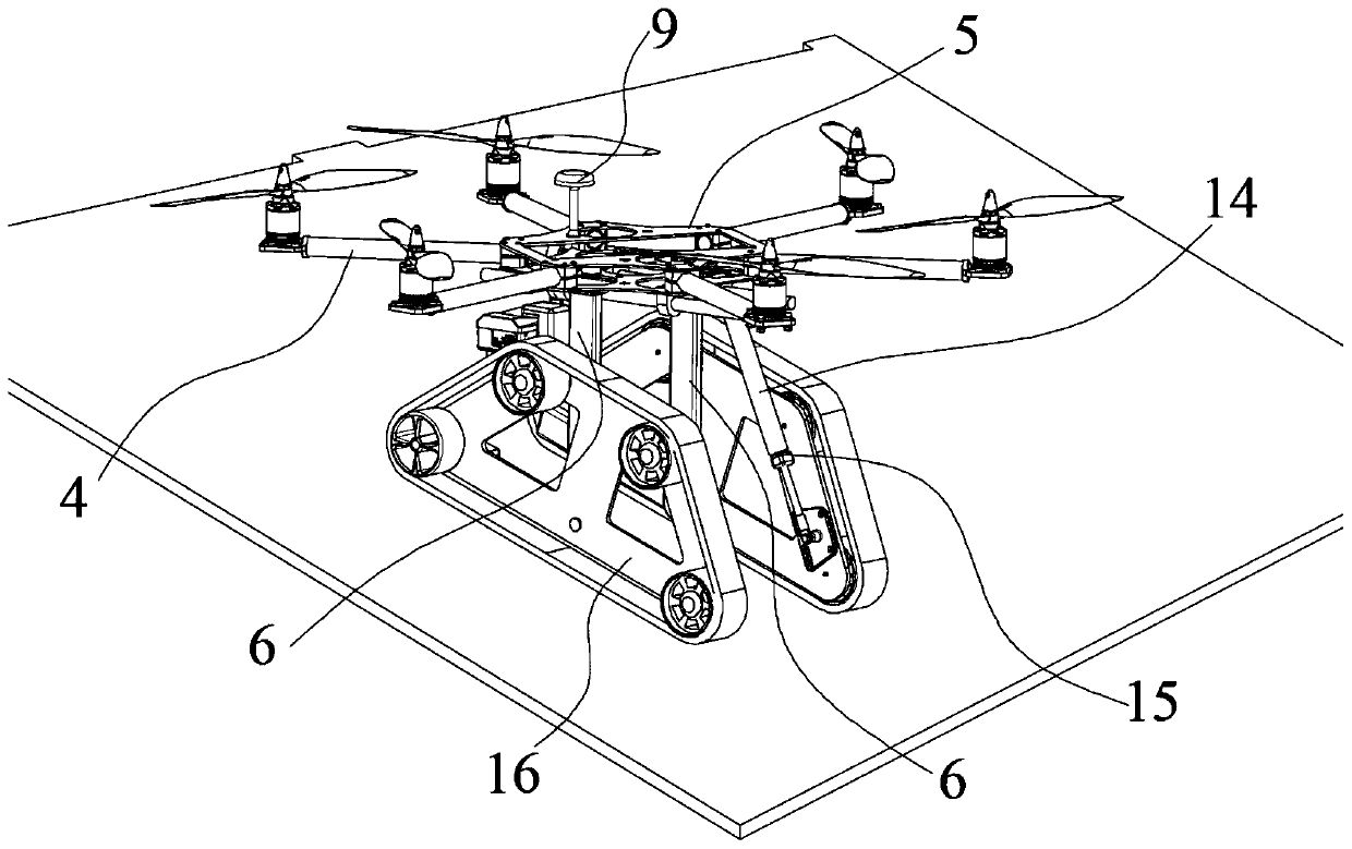 Unmanned aerial vehicle capable of moving on slope