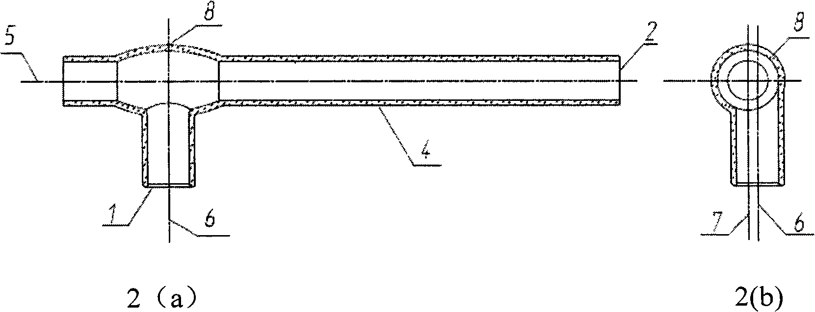 Off-axis air-intaking discharging glass tube for large power gas laser