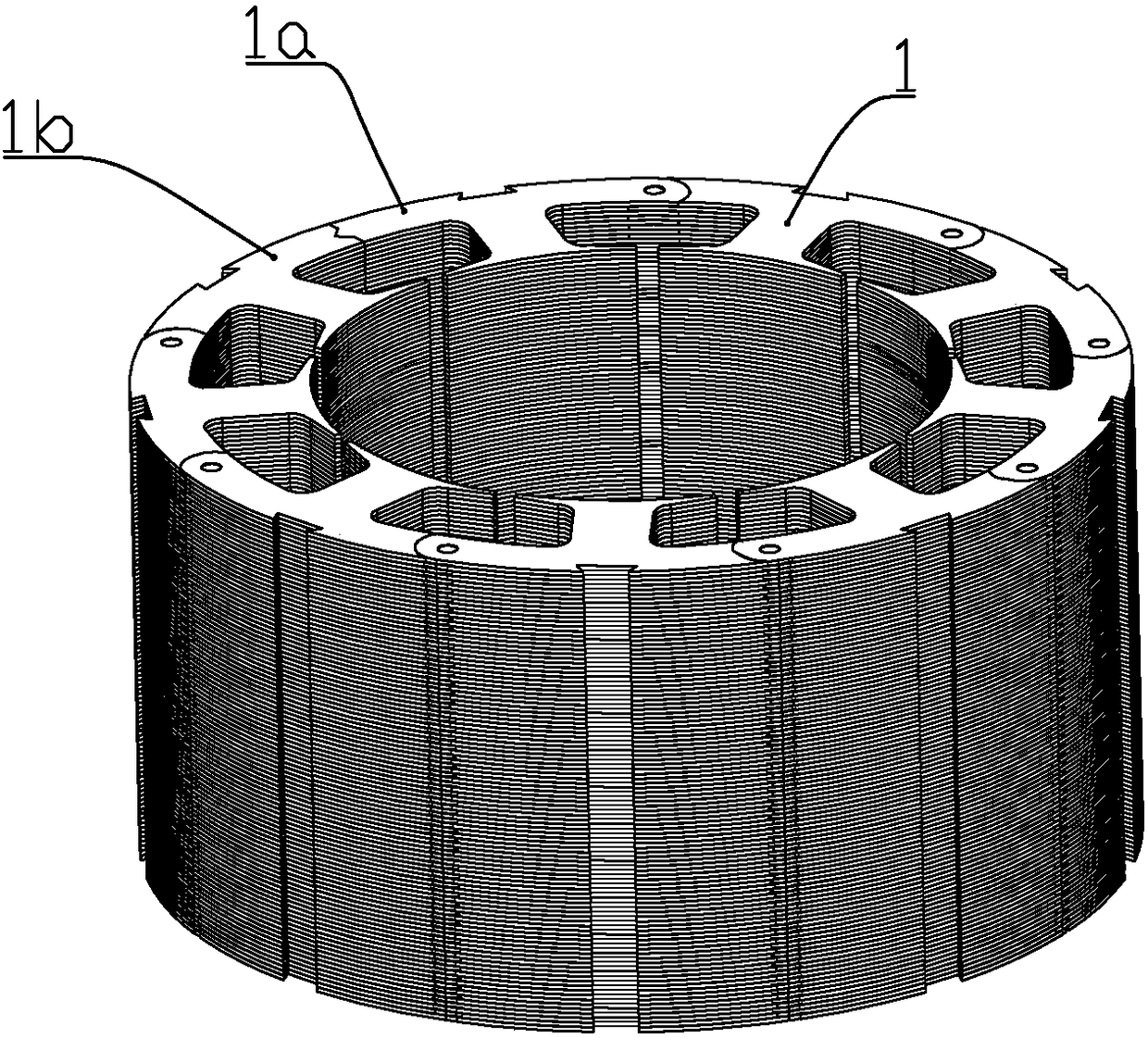 Motor and stator iron core thereof