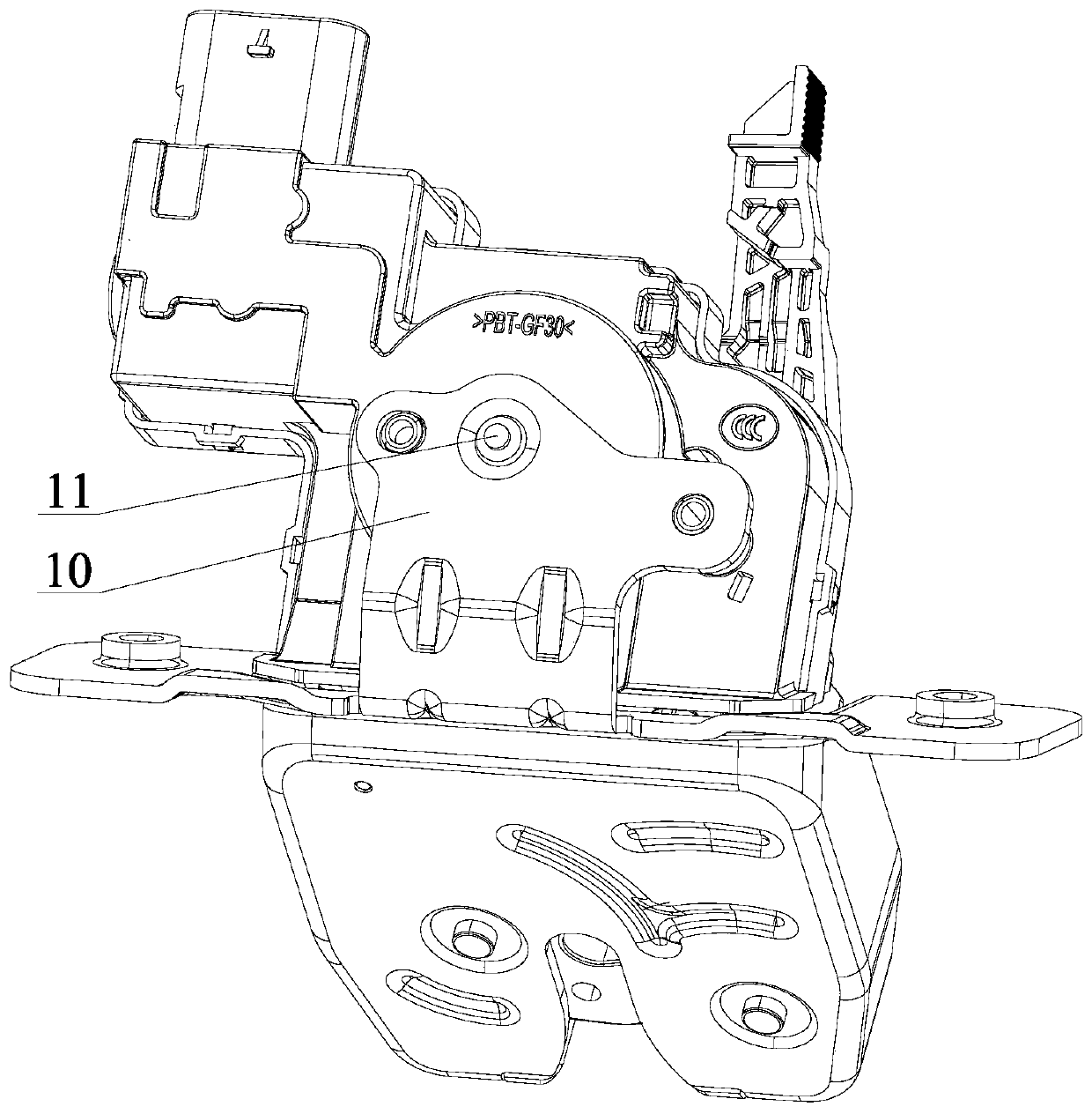 Automobile tail door lock with emergency release rod