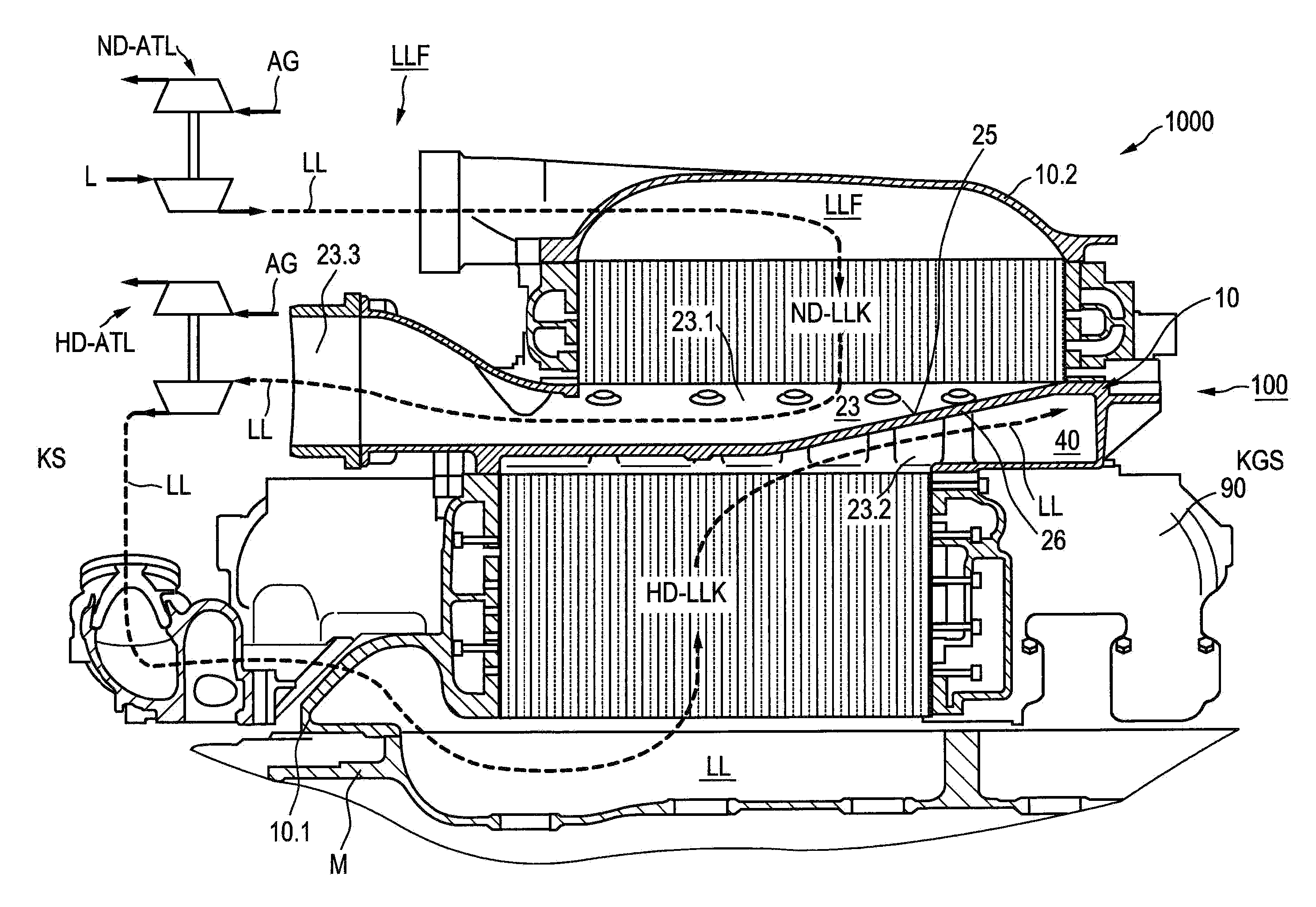 Connection box with charging fluid supply arrangement for an internal combustion engine