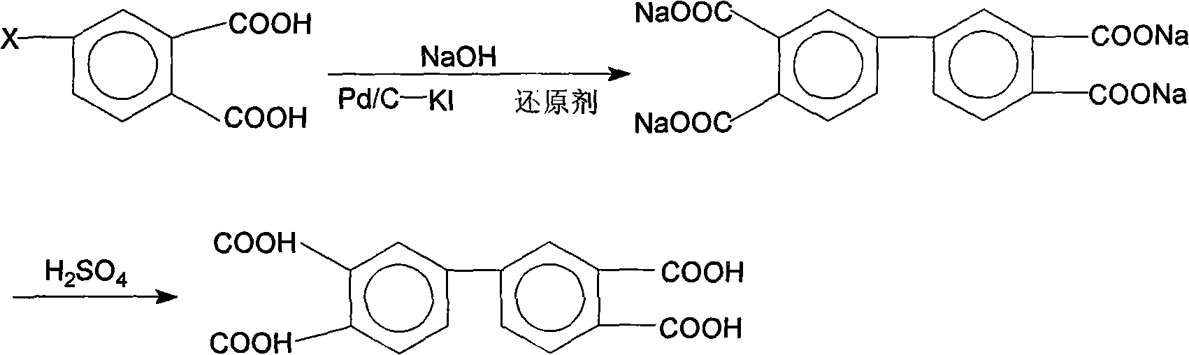 Preparation method of 3,3',4,4'-tetra carboxylic acid biphenyl