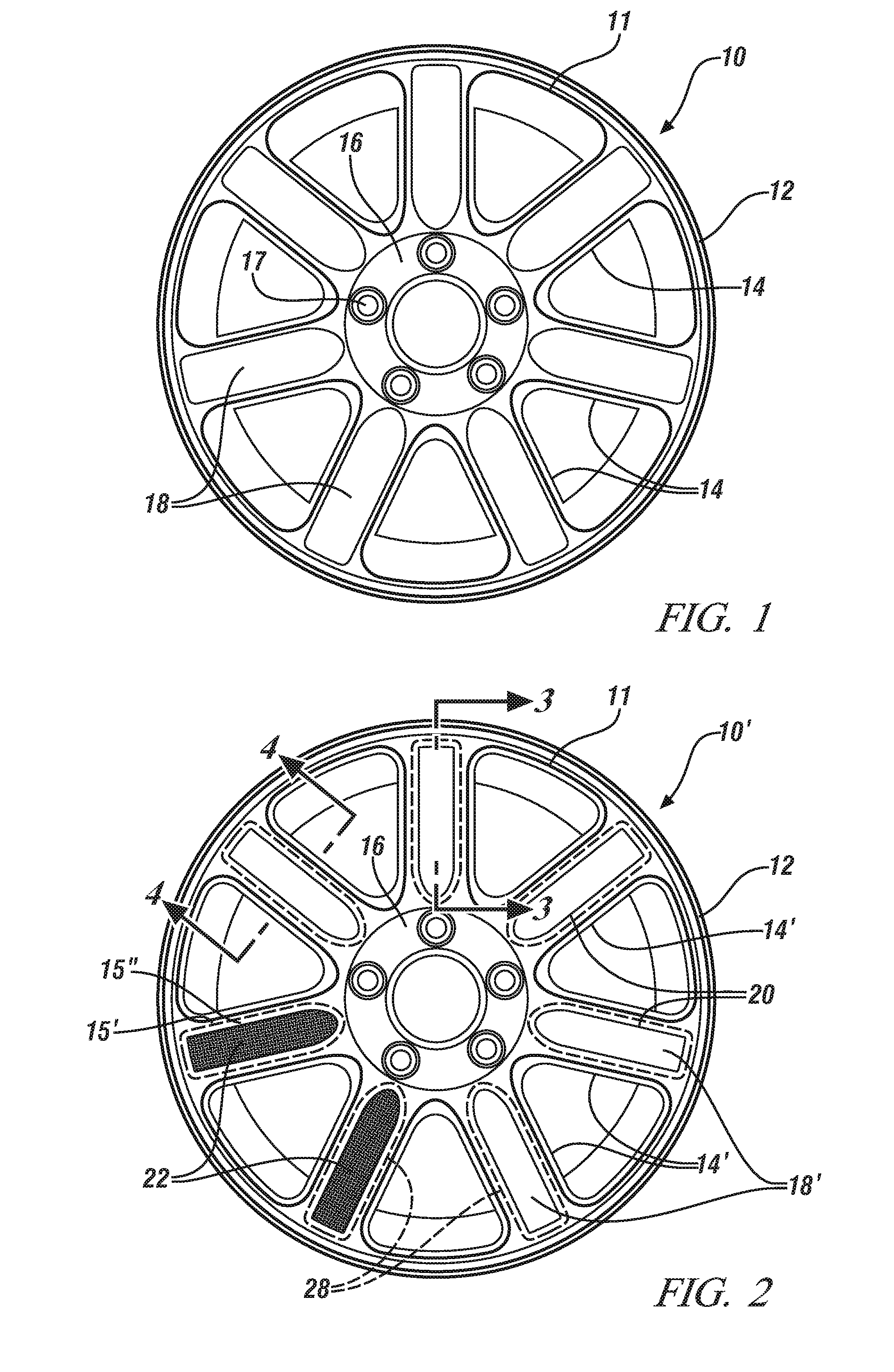 Light-weight vehicle wheels with carbon fiber inserts