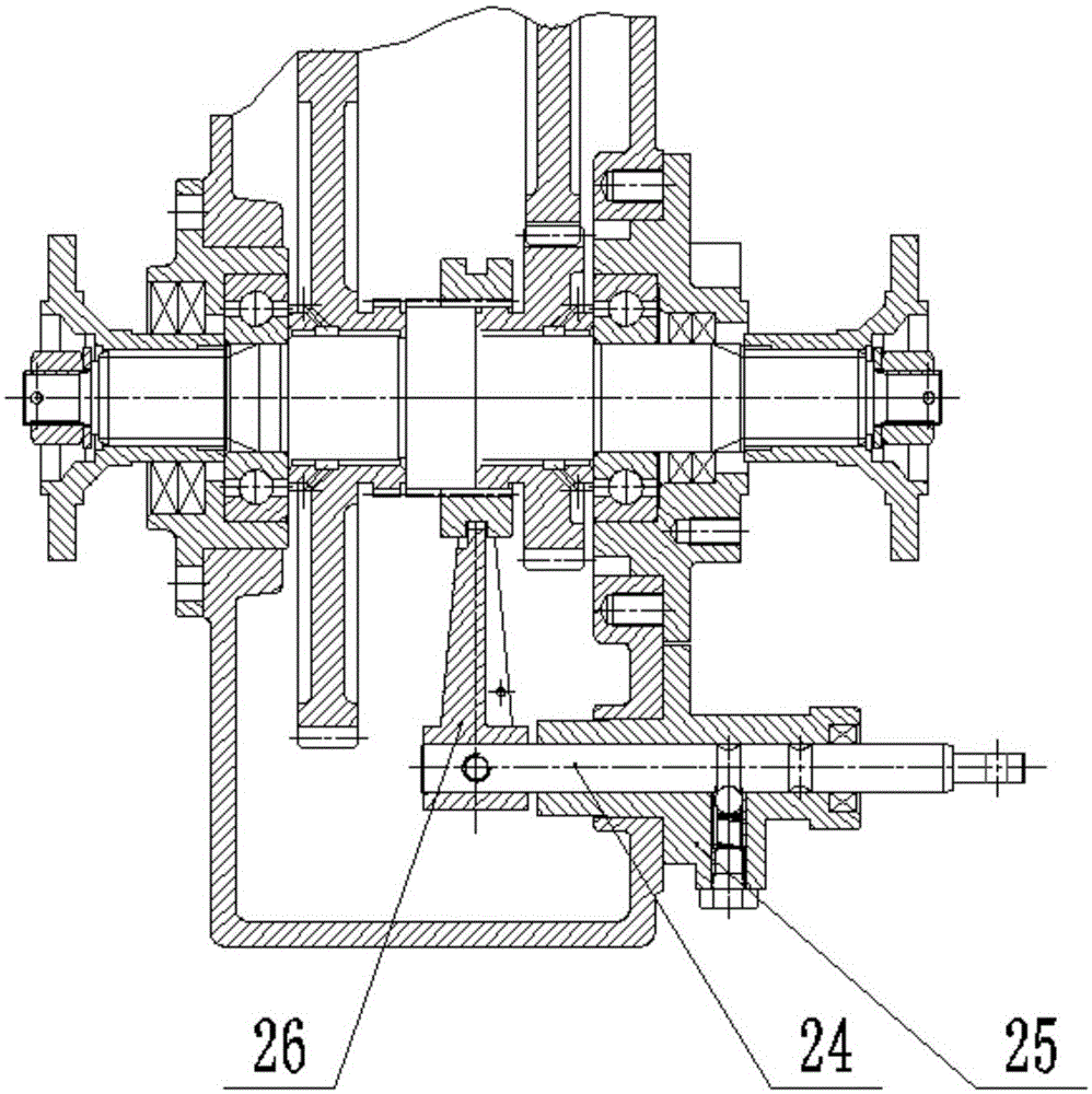 Small loader gearbox with new structure