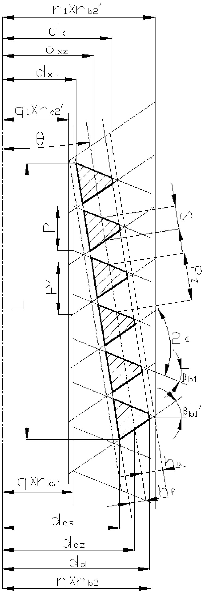 Design method for quasi dual-lead conical worms and worm gears
