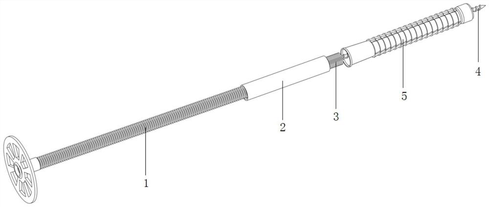 Self-tapping expansion knotting heat-bridge-breaking anchor bolt for heat preservation system and installation method