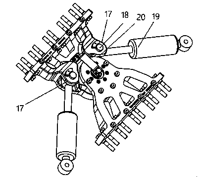 Vehicle body hinged device and rotation angle control method for self-guided virtual track train