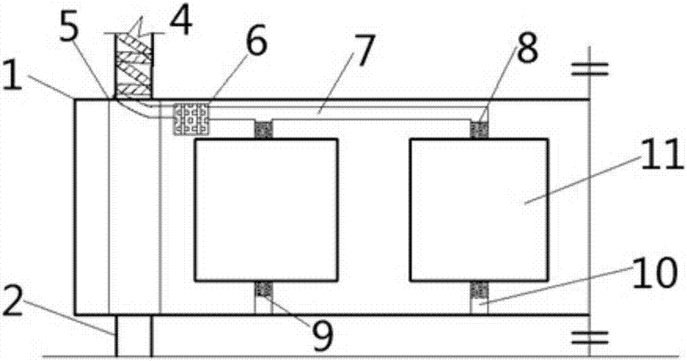 A wave-prevention and wave-suppression device for the entrance of the harbor basin