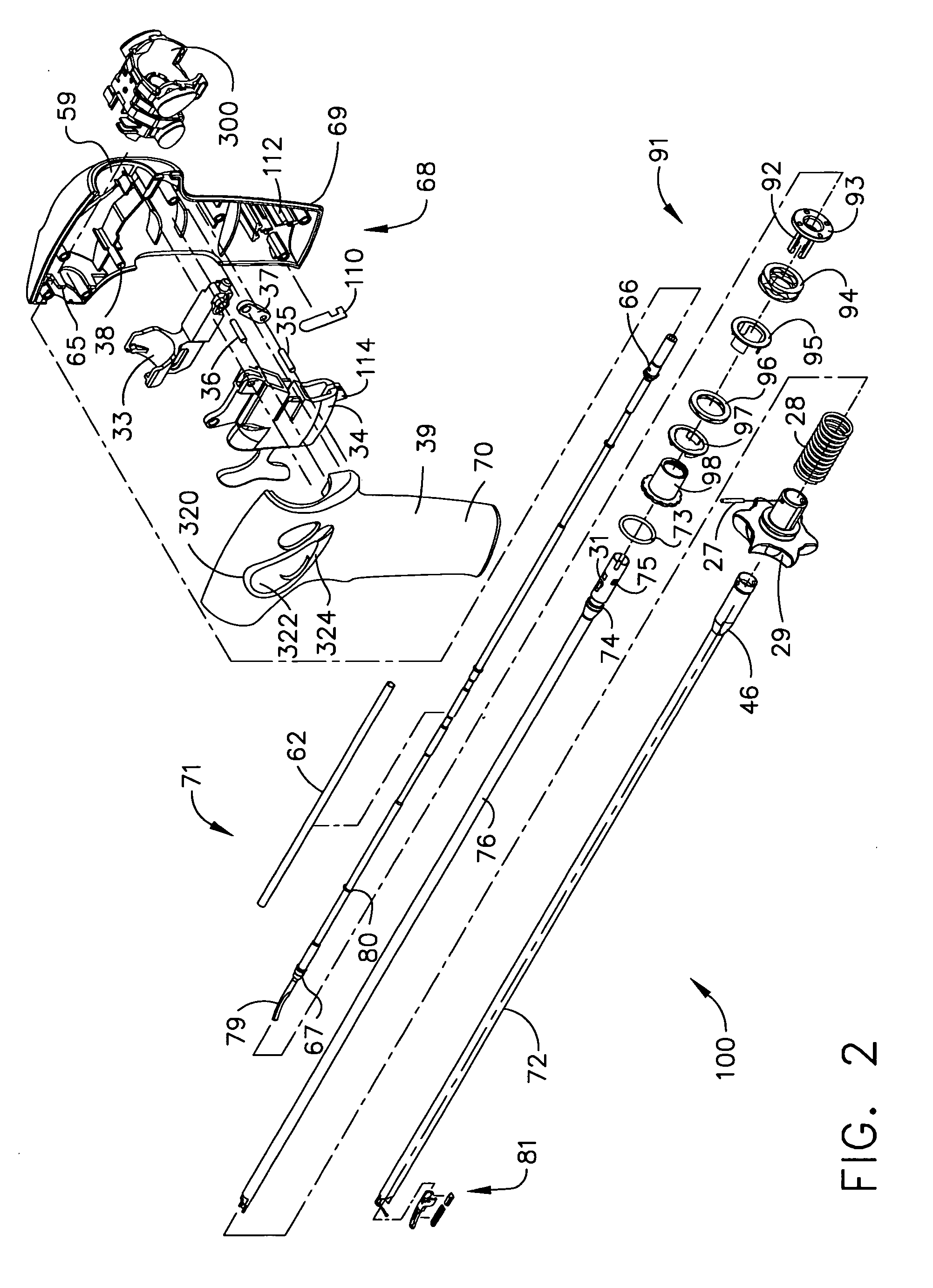 Handle assembly having hand activation for use with an ultrasonic surgical instrument