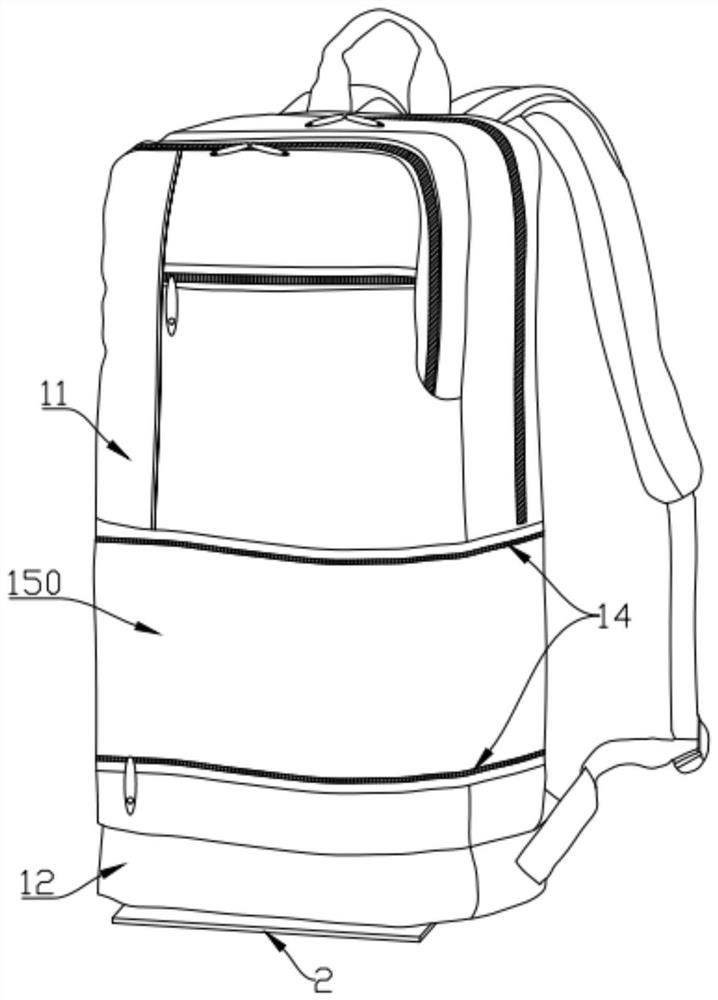 Traveling bag with variable volume