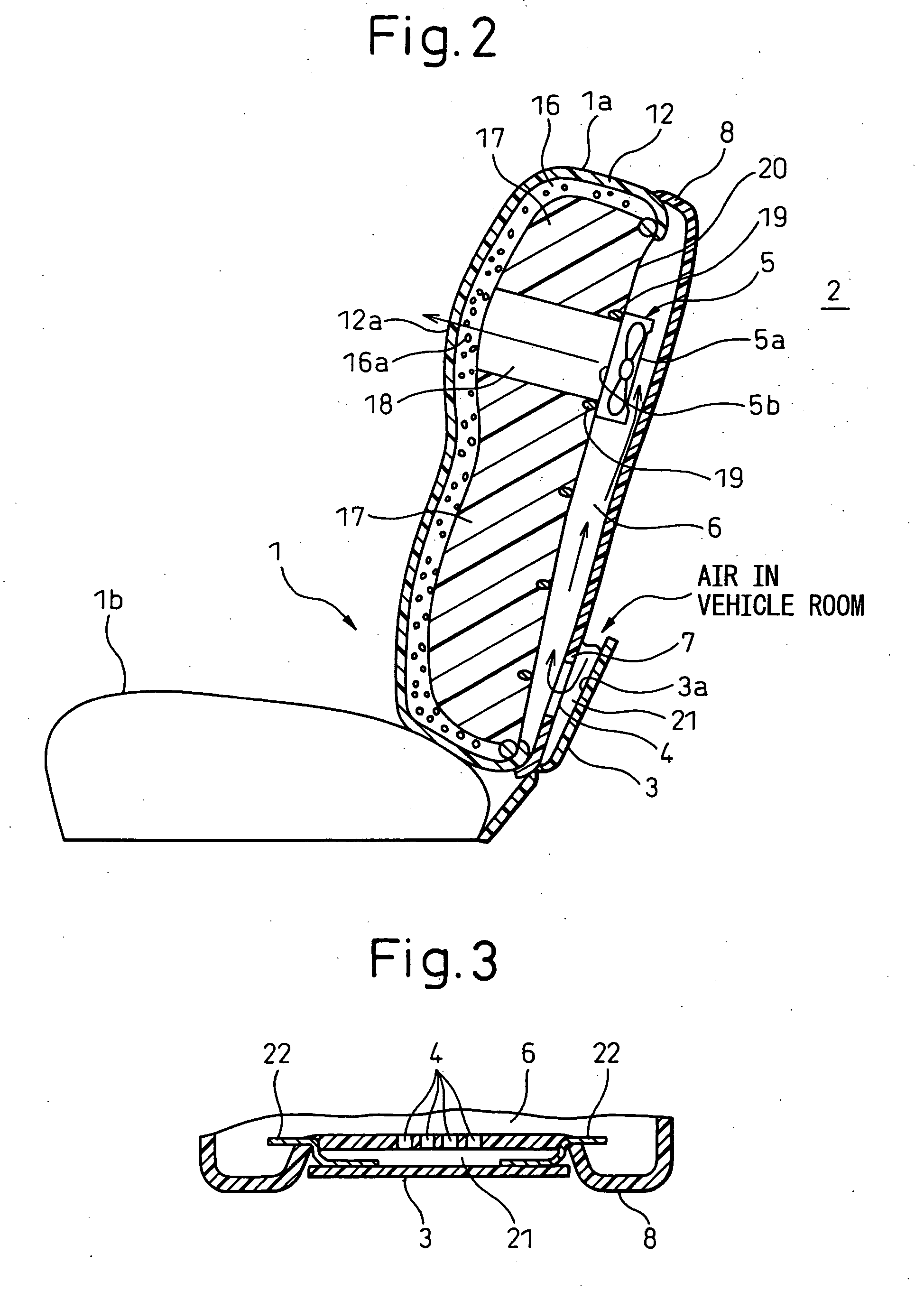 Air flow device incorporated into seat for a vehicle