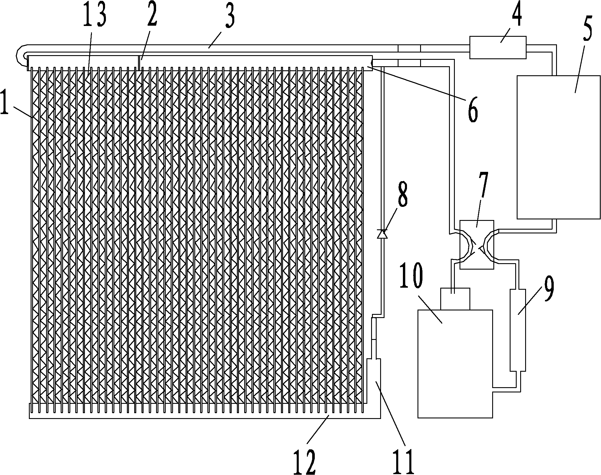 Parallel flow air conditioner and processing method thereof