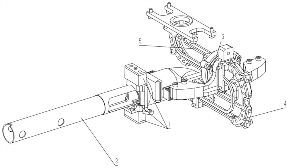 Three-axis ball serving holder with connecting rod mechanism