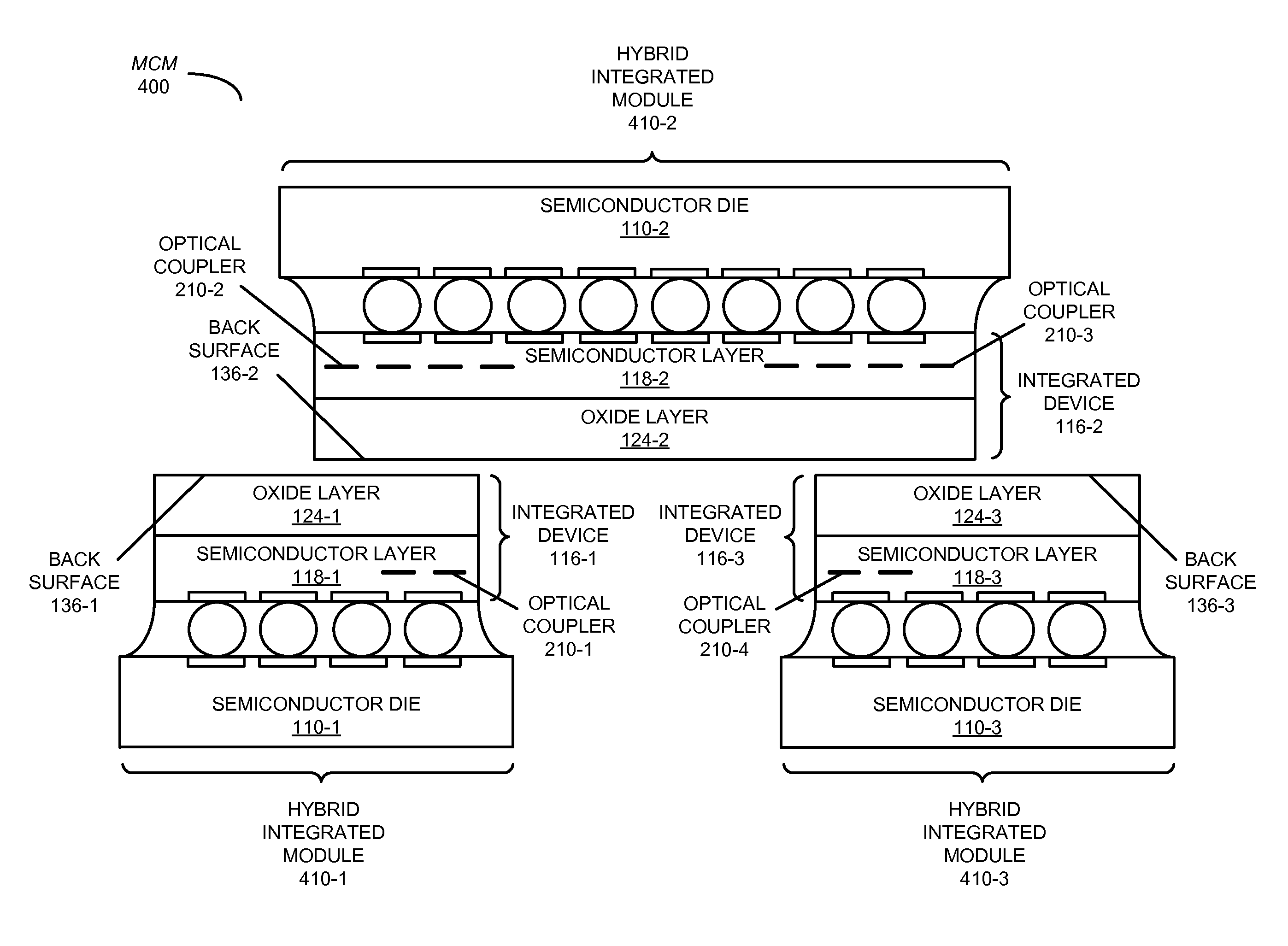 Hybrid substrateless device with enhanced tuning efficiency