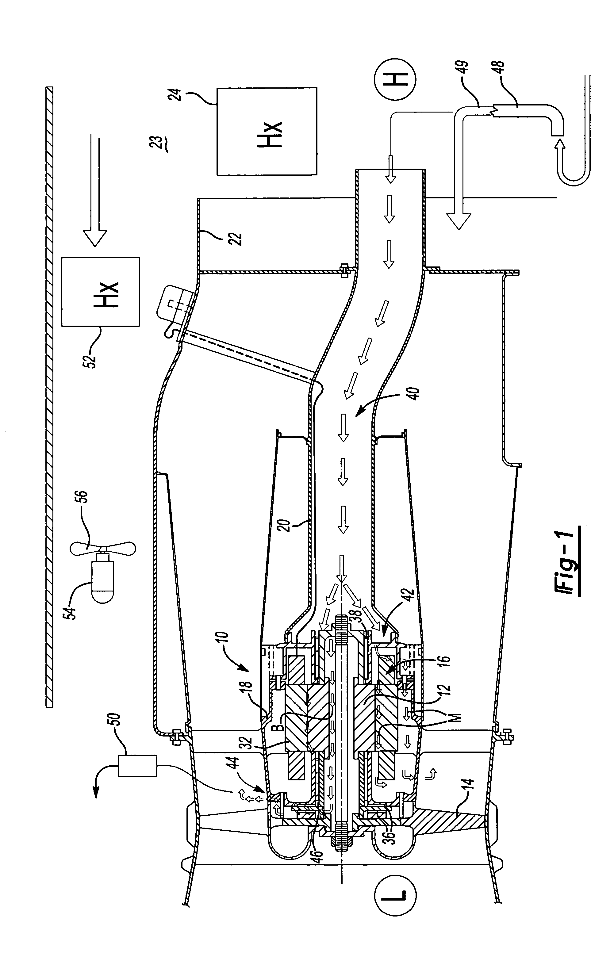 Integral motor and air bearing cooling path