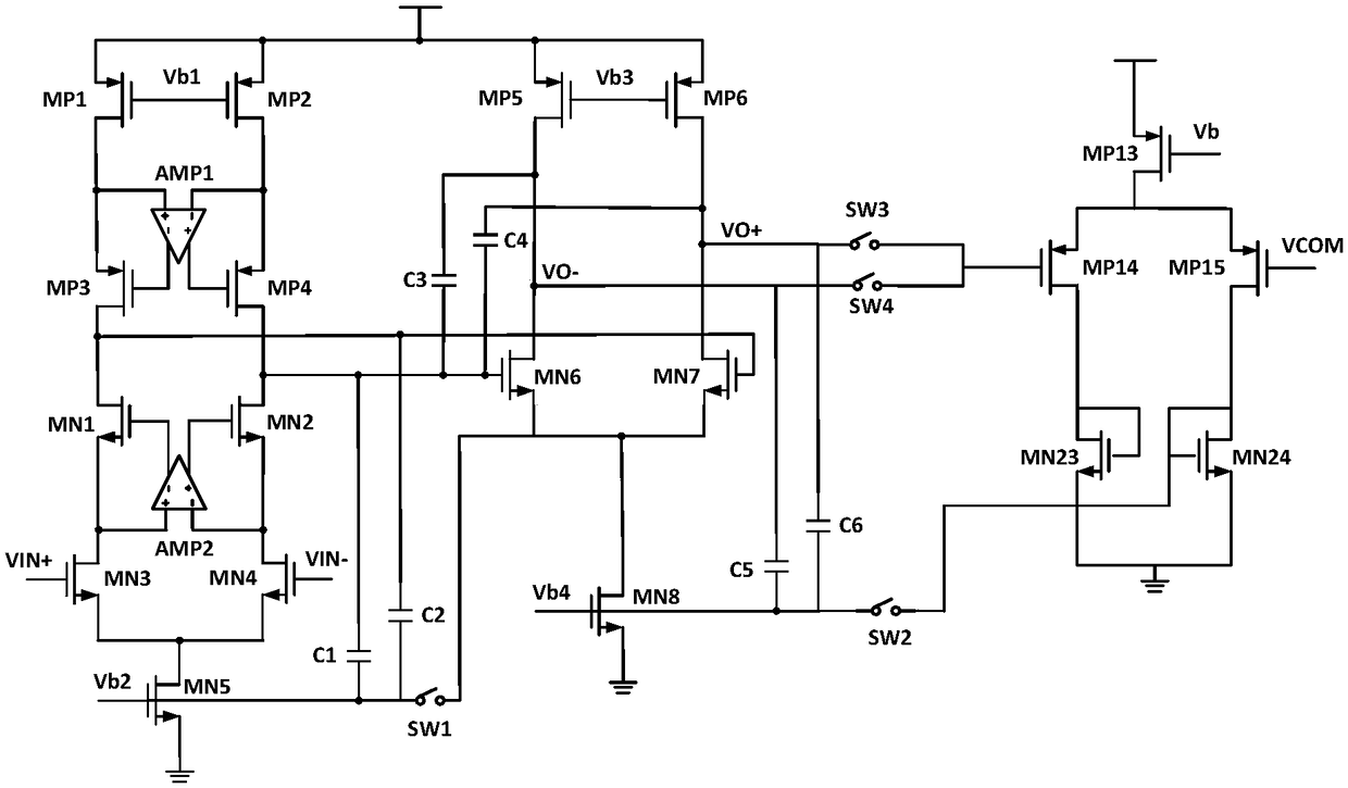 A gain-enhanced fully differential amplifier architecture for pipelined adc