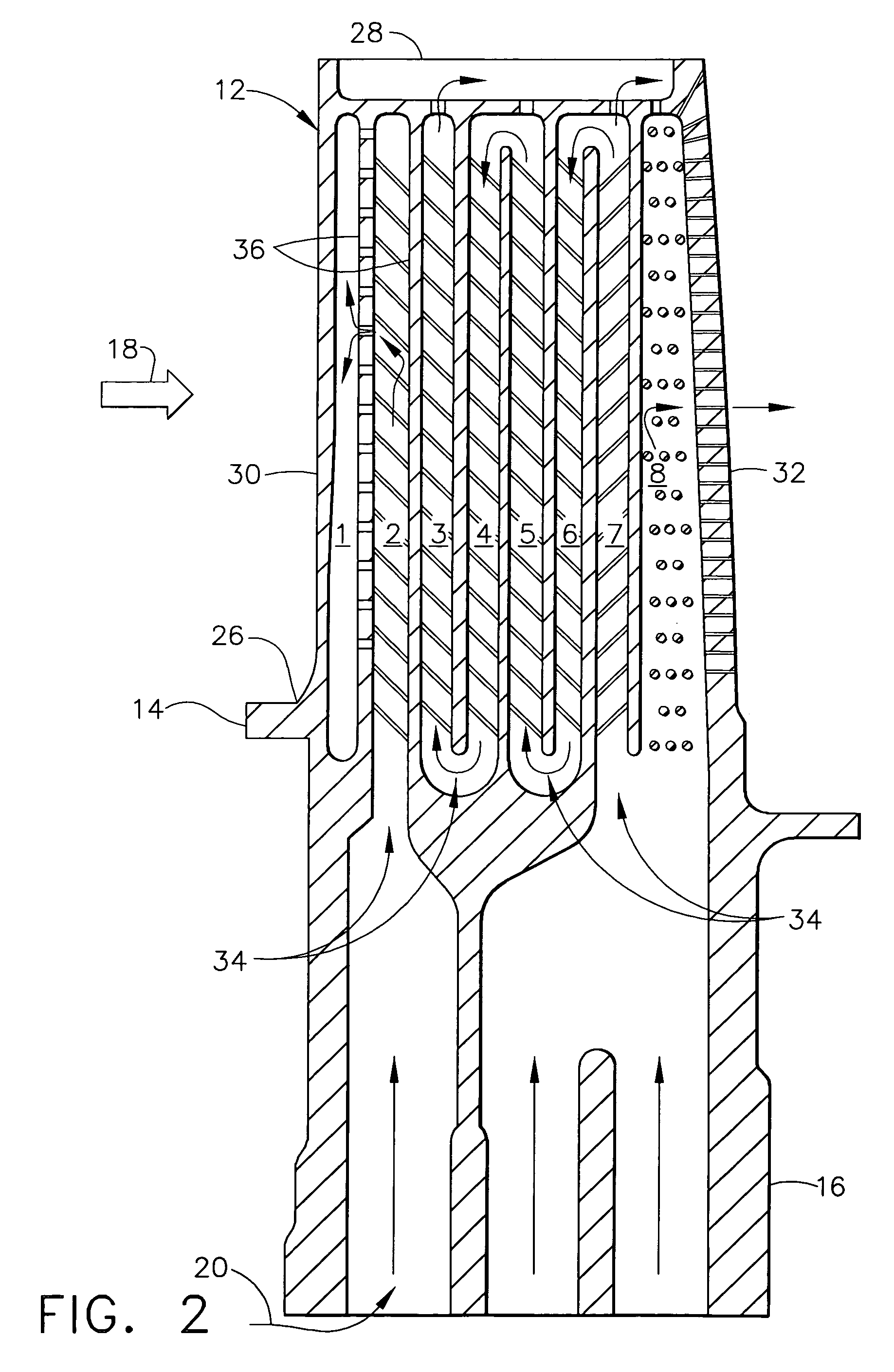 Pattern cooled turbine airfoil
