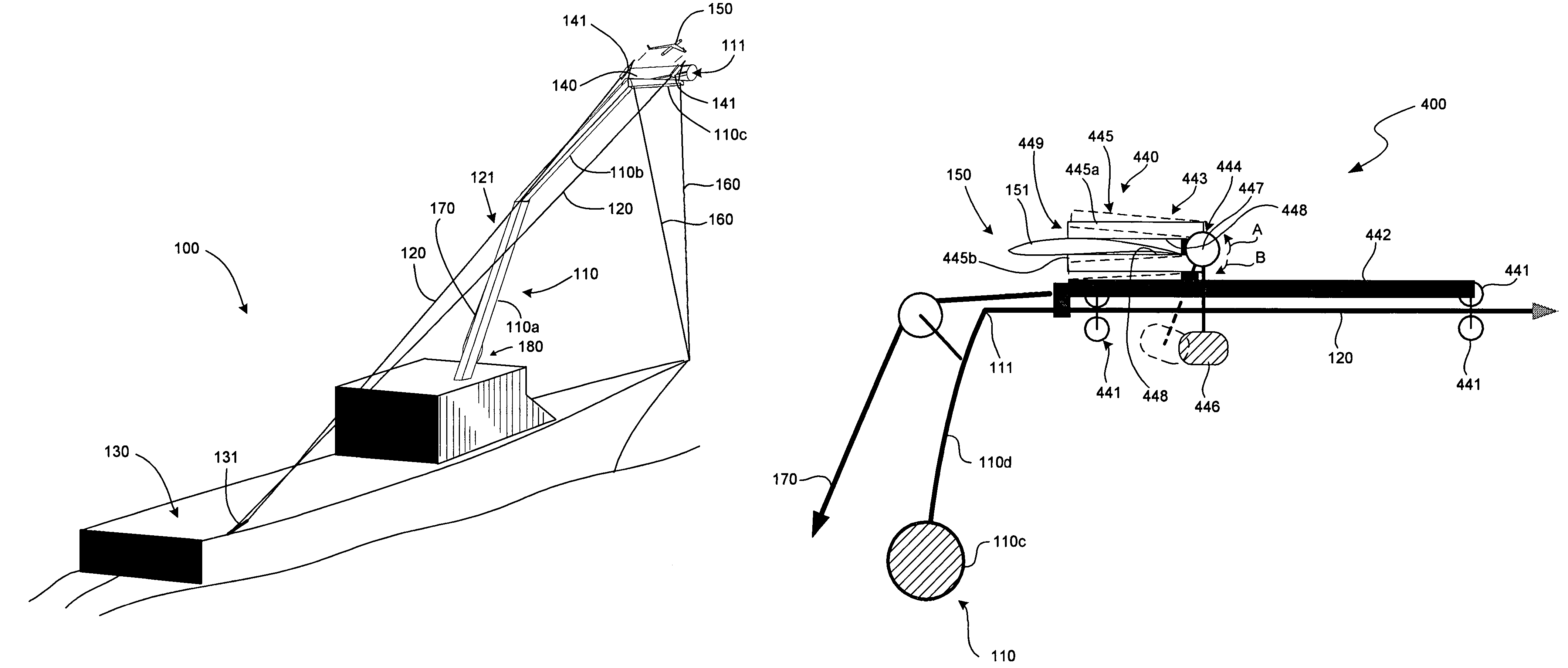 Methods and apparatuses for launching airborne devices along flexible elongated members