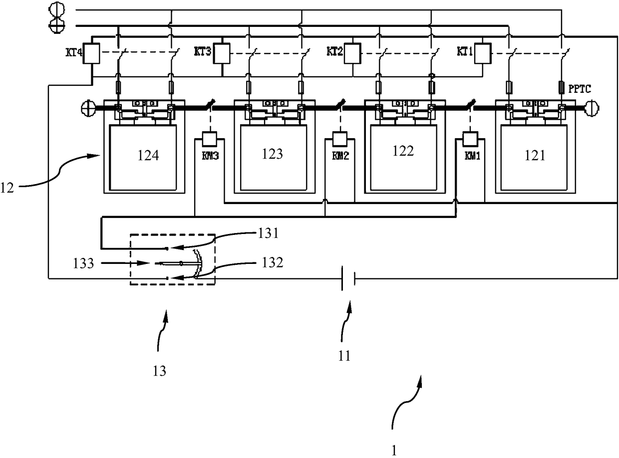 Battery series circuit and parallel circuit rapid switching device and switching method