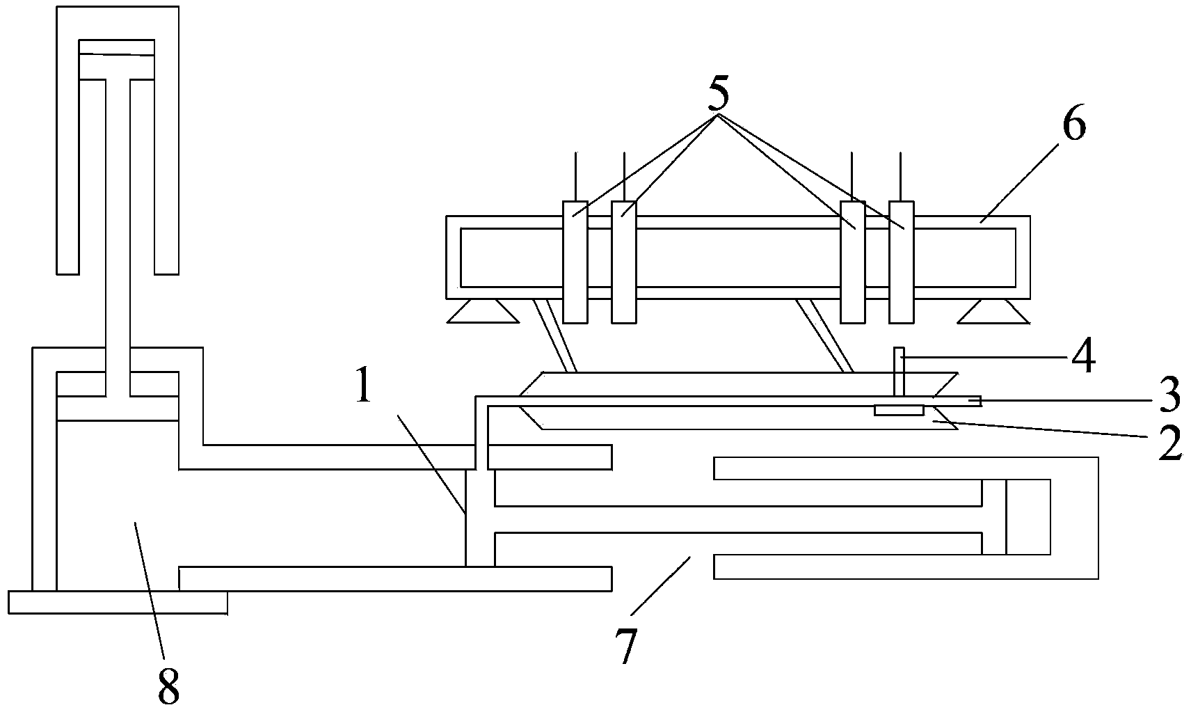 Route detection device of waste material extruding cylinder
