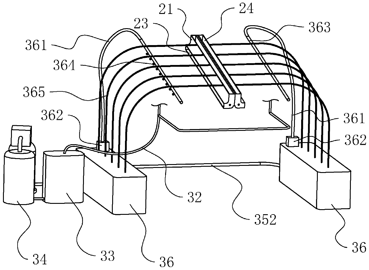 A dust removal device for a vibrating screen