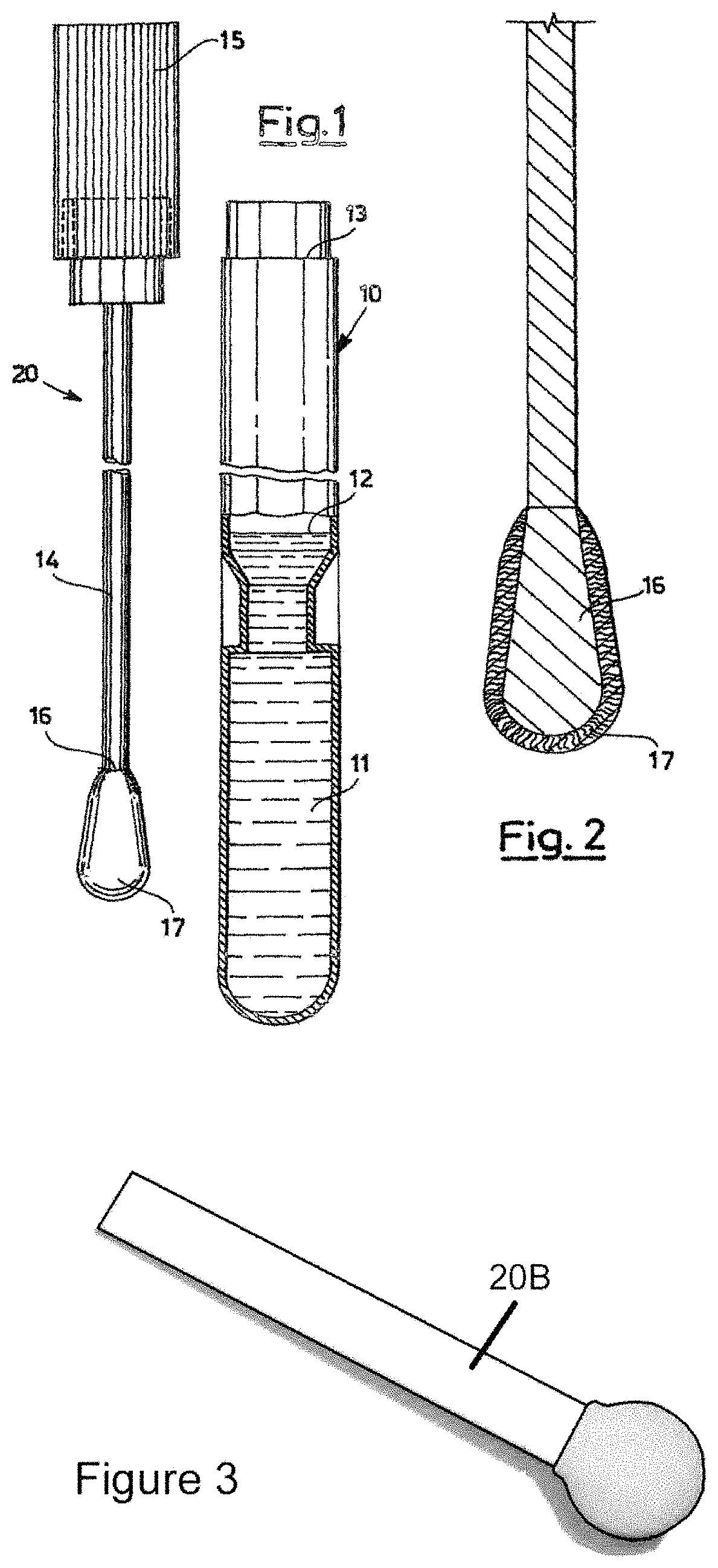 Apparatus and methods for pre-treating swabs prior to collection of specimens to reduce false positive detections