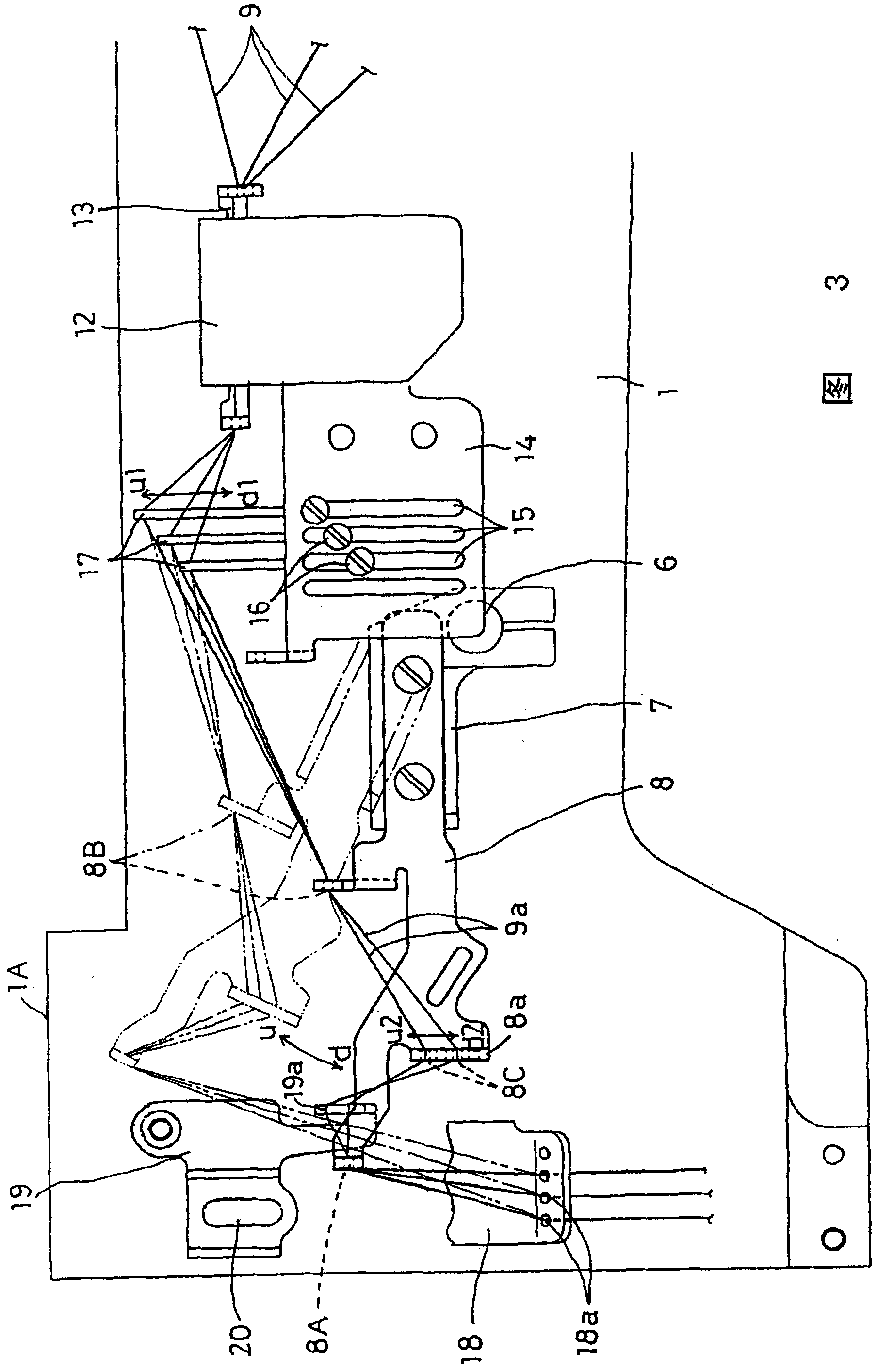 Needle thread feeding device of sewing machine