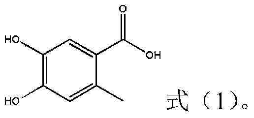 Preparation method of 4,5-dihydroxyl-2-methyl benzoic acid