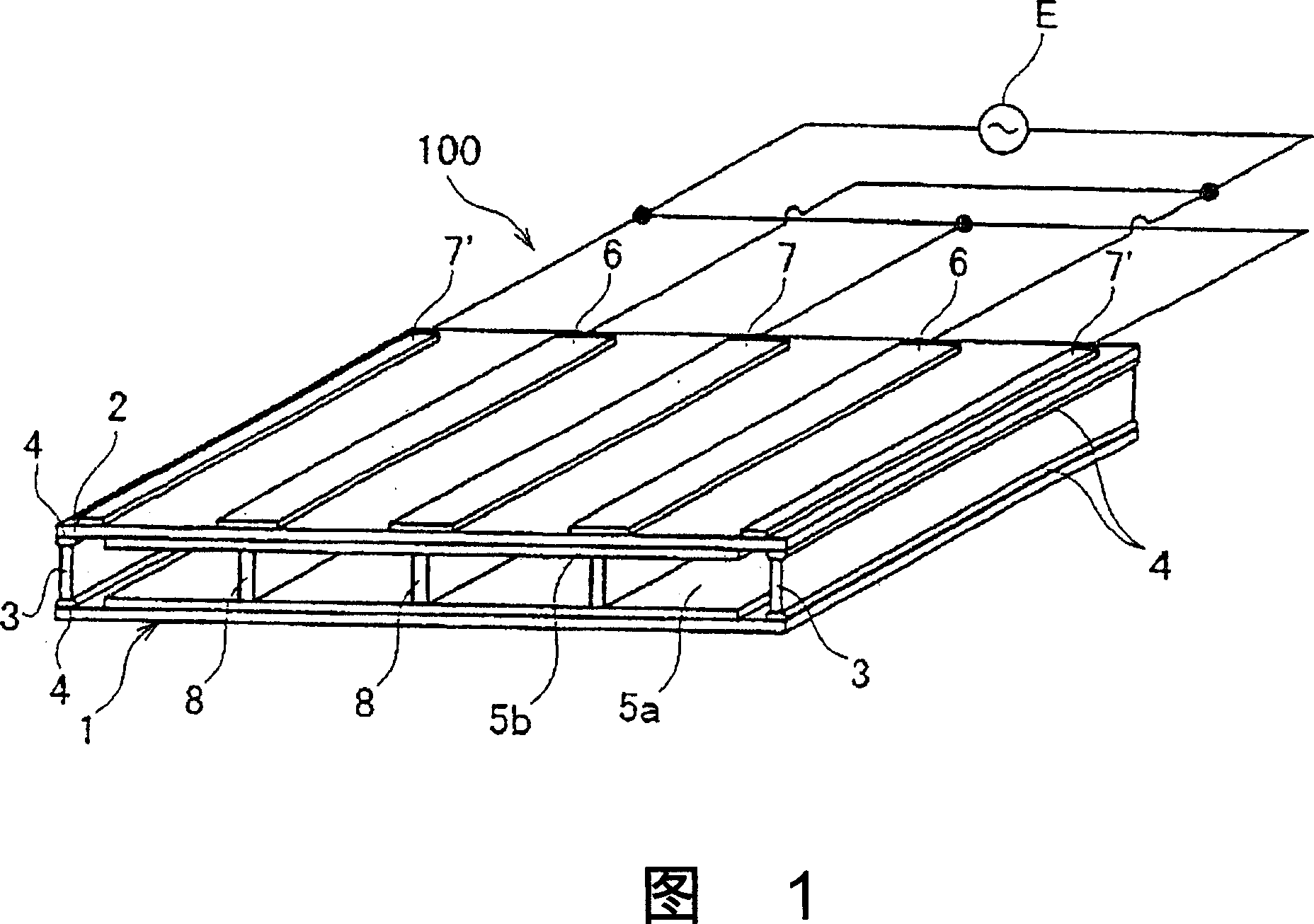 Flat type discharge lamp and lighting device