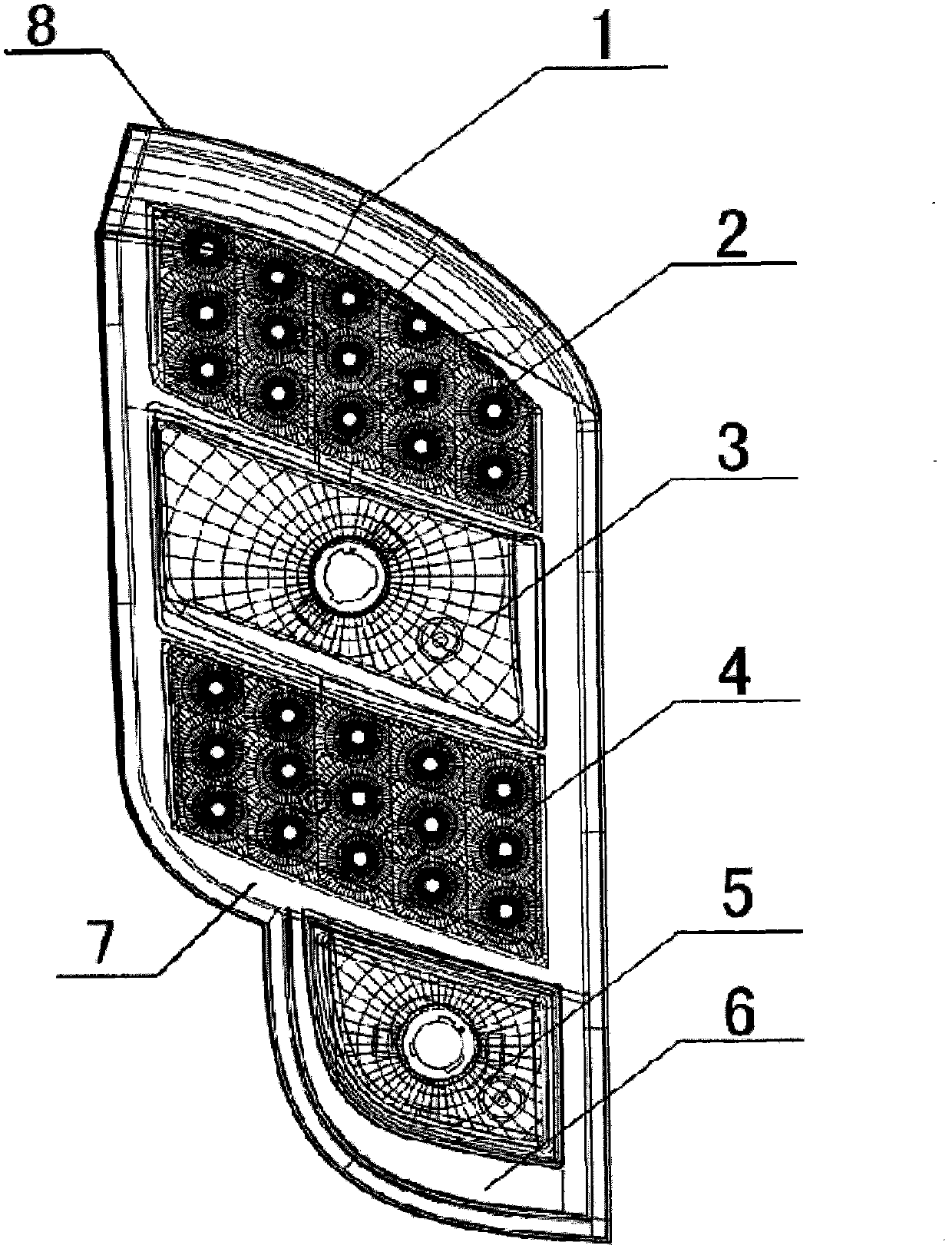 Design method for rear combination headlamps of passenger car