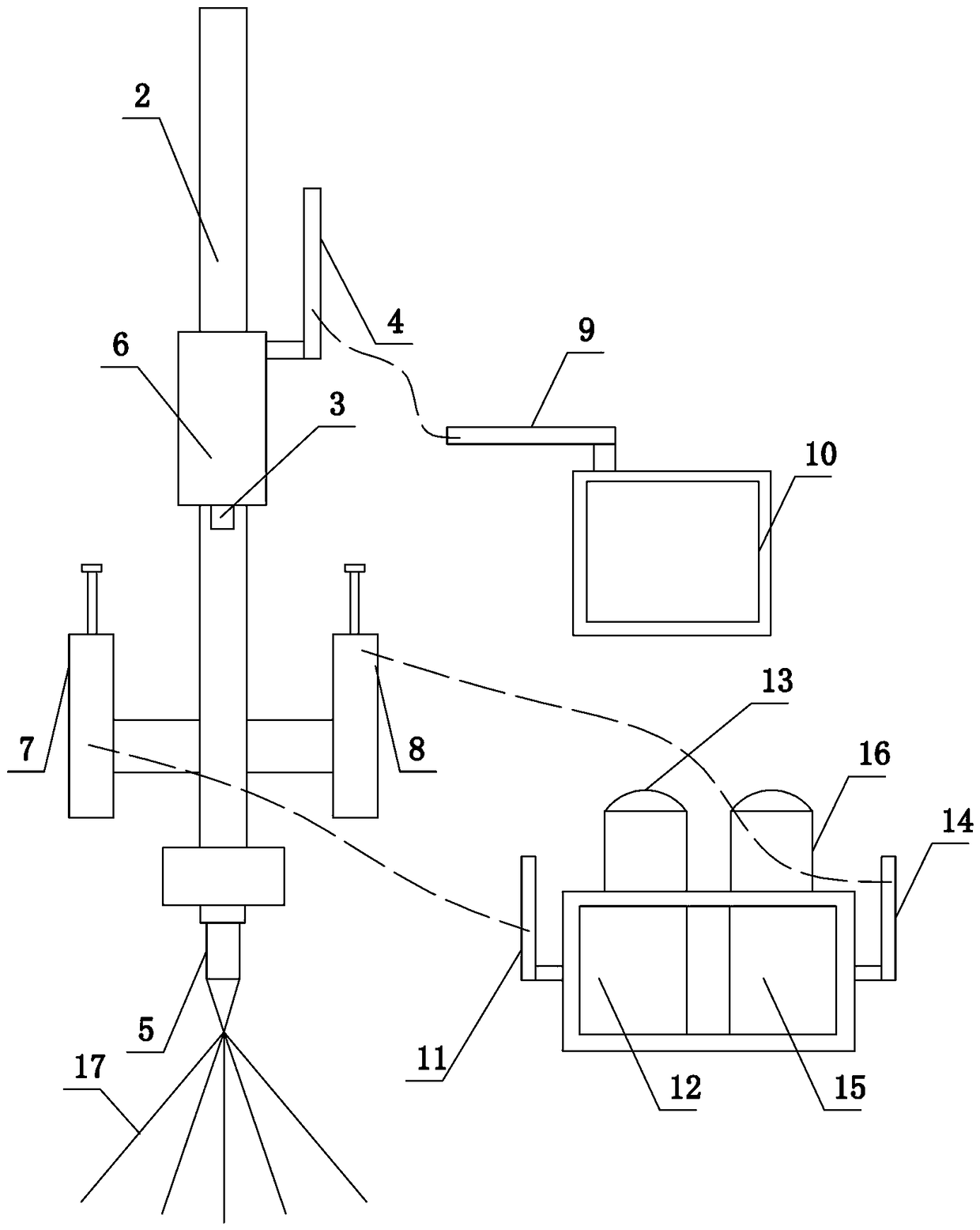 Dual-frequency dual-channel wireless triggering transmission line inspection device