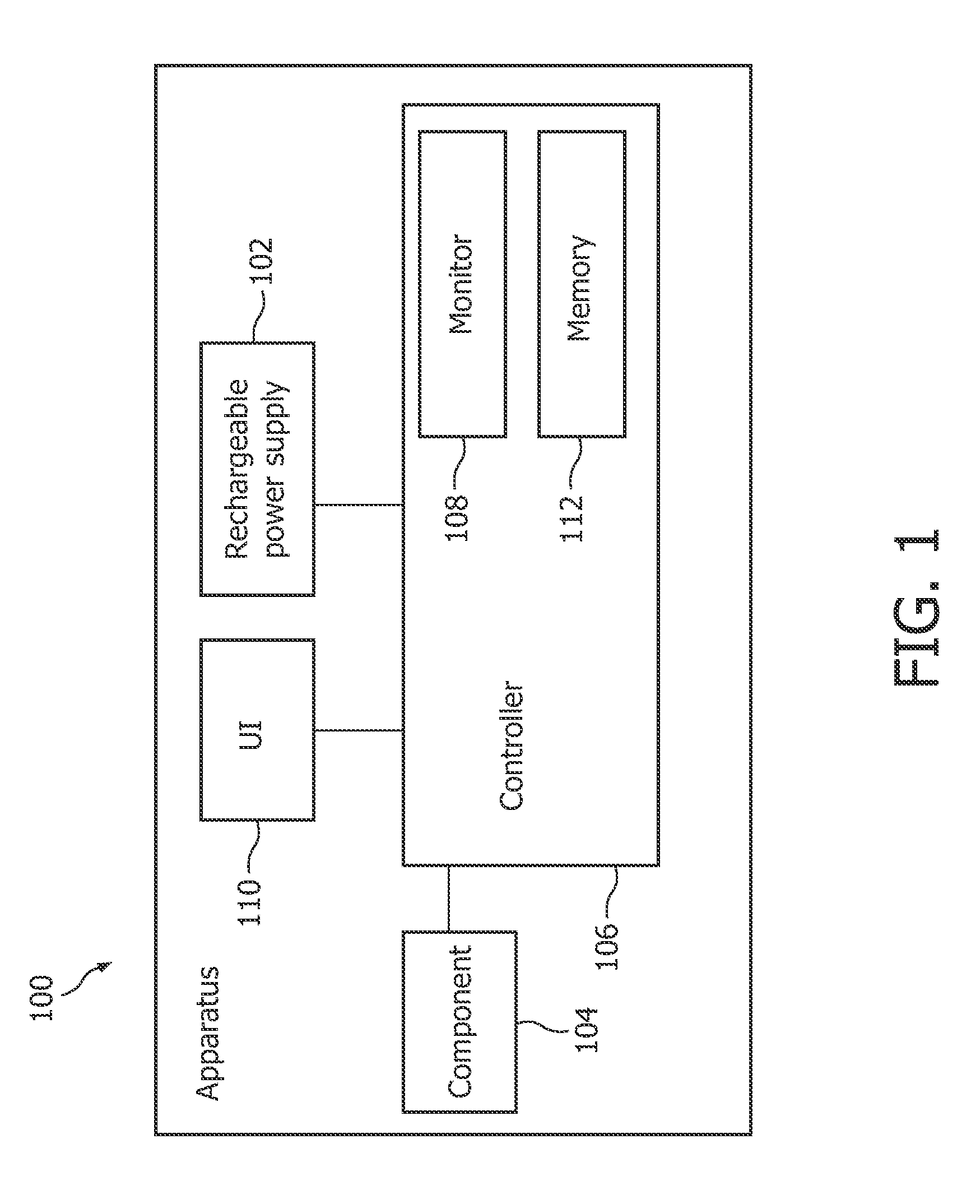 Apparatus with rechargeable power supply