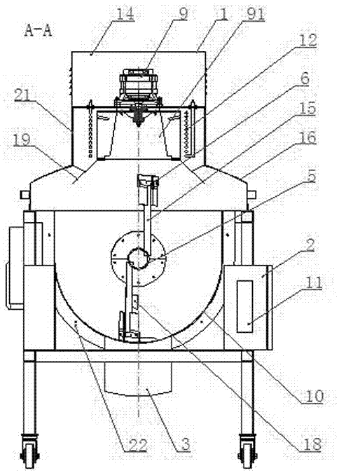 Electric heating internal recirculating air continuous baking frying machine