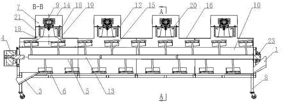 Electric heating internal recirculating air continuous baking frying machine