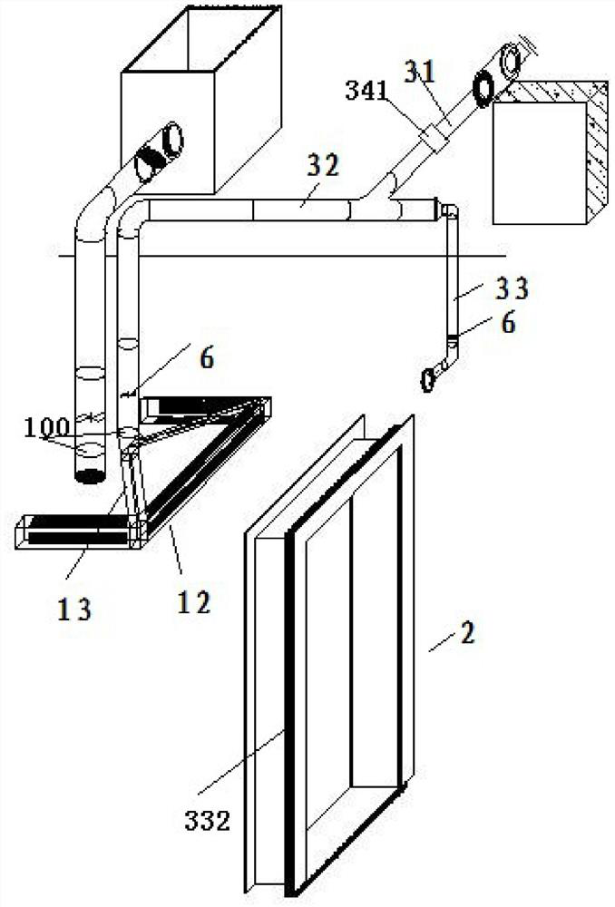 A fresh air system built inside the range hood and on the door cover