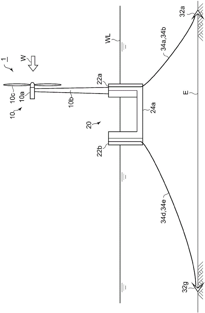 Floating body type wind power generation device and mooring method for floating body type wind power generation device