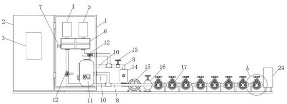 A dosing device and dosing method for an oil production well group