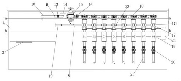 A dosing device and dosing method for an oil production well group