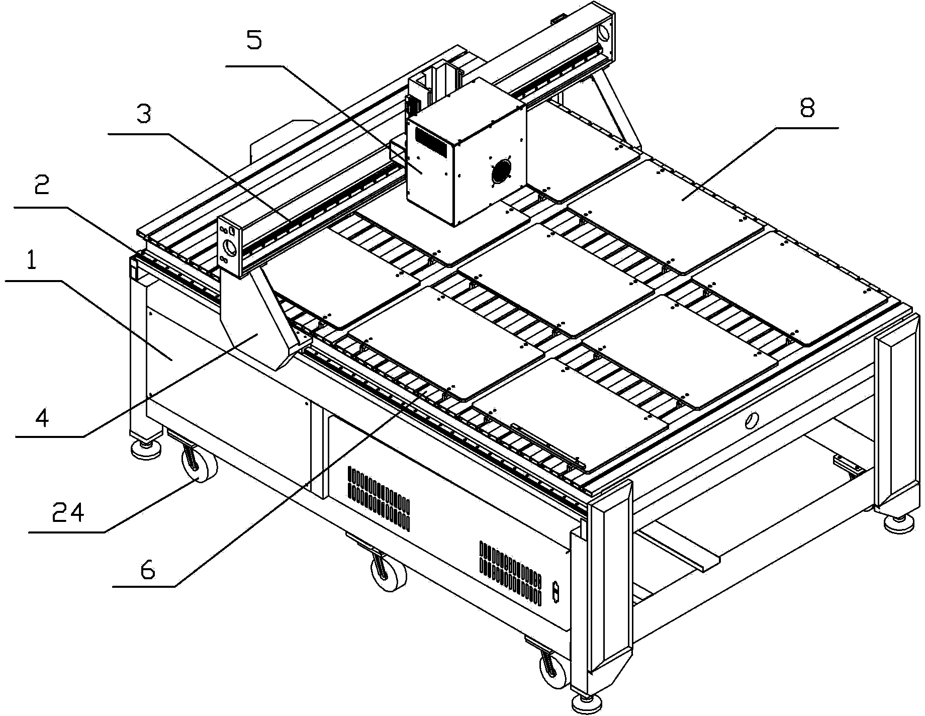 Large-width laser internal carving machine