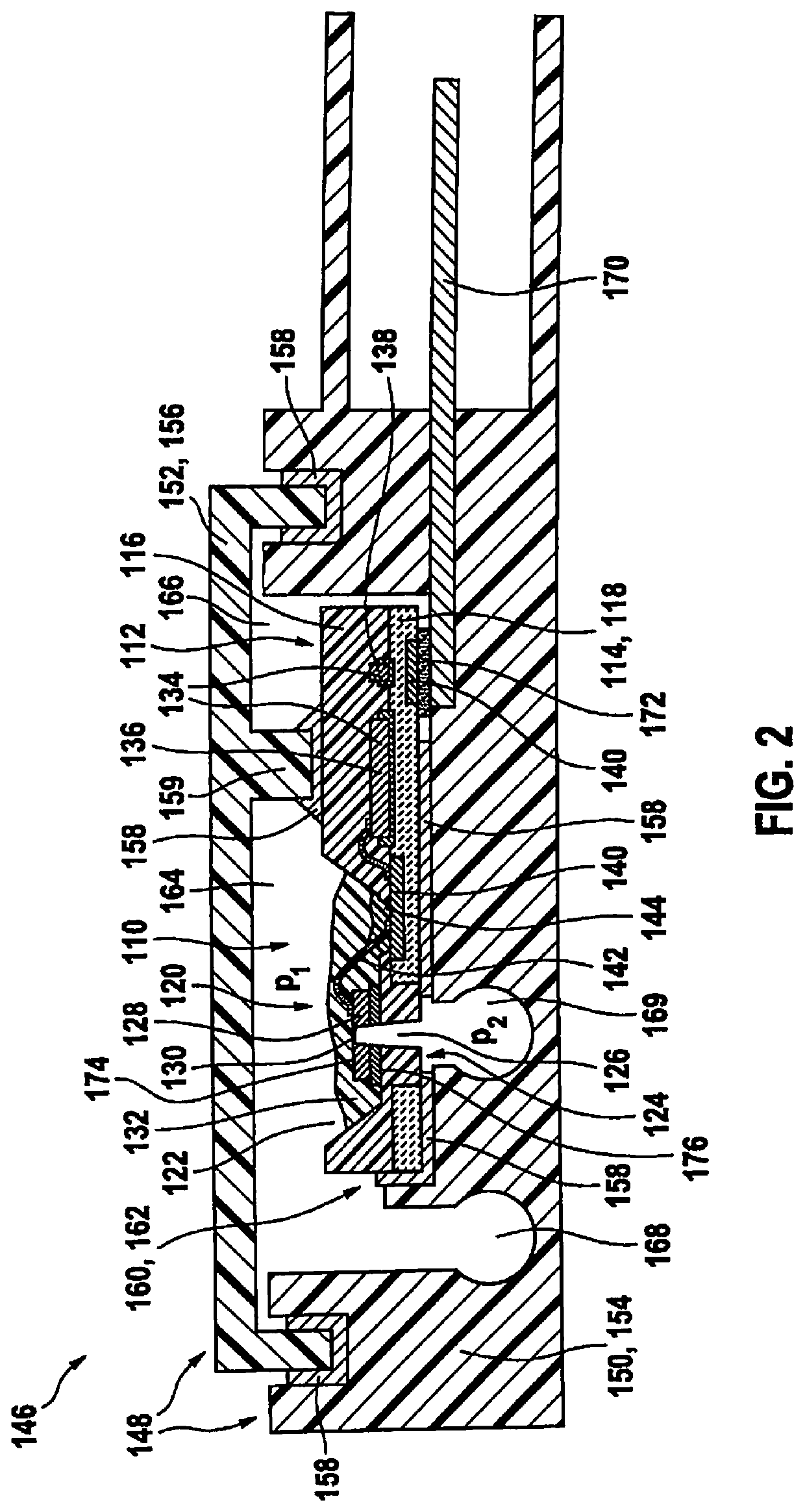 Device for detecting a pressure of a fluid medium and method for manufacturing the device