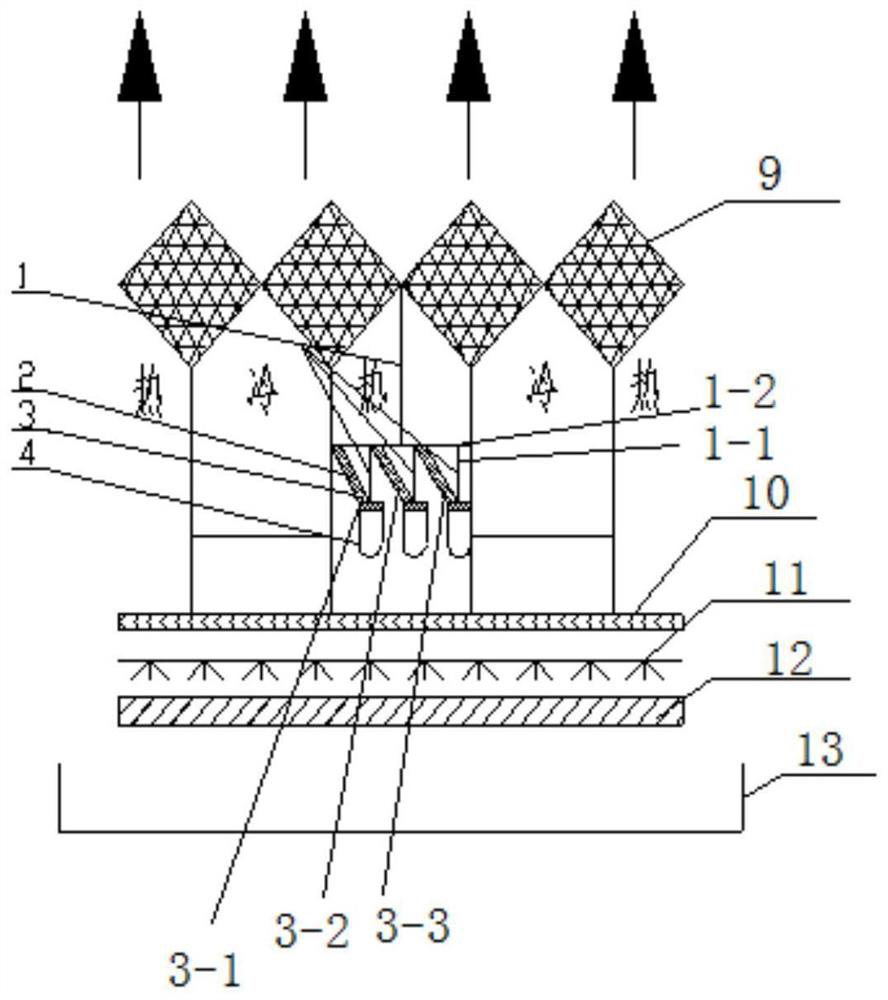 Testing device and method for water saving rate of condensation type fog-dissipation water-saving cooling tower