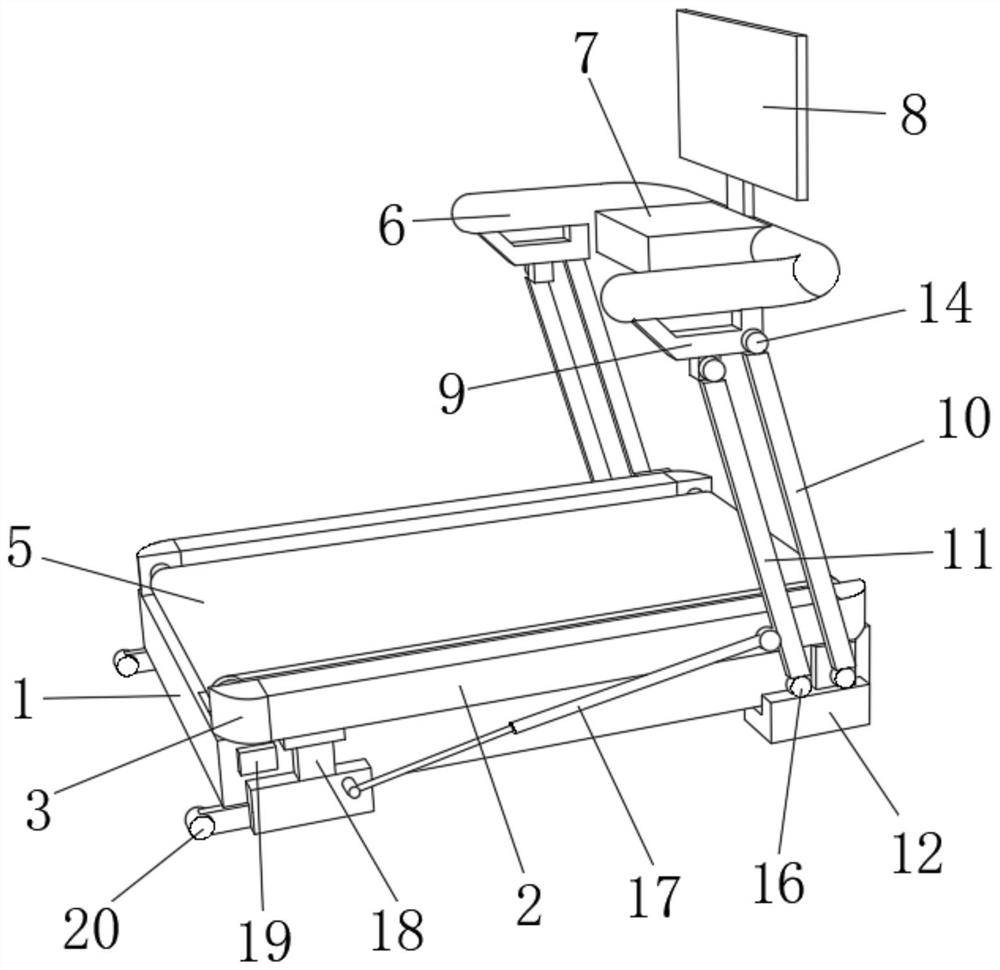 Height-adjustable treadmill adjusting mechanism