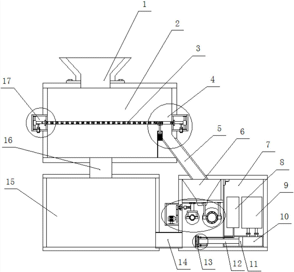 Construction waste separating and crushing treatment device