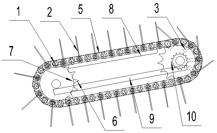 Spike tooth type vegetable pulling device for leaf vegetable harvester