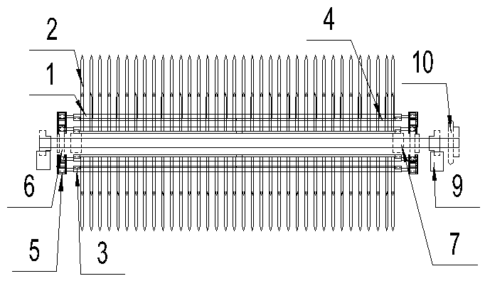 Spike tooth type vegetable pulling device for leaf vegetable harvester