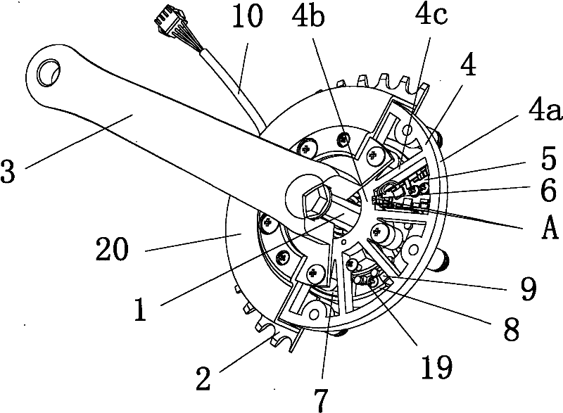 Moment and speed sensor of electric bicycle